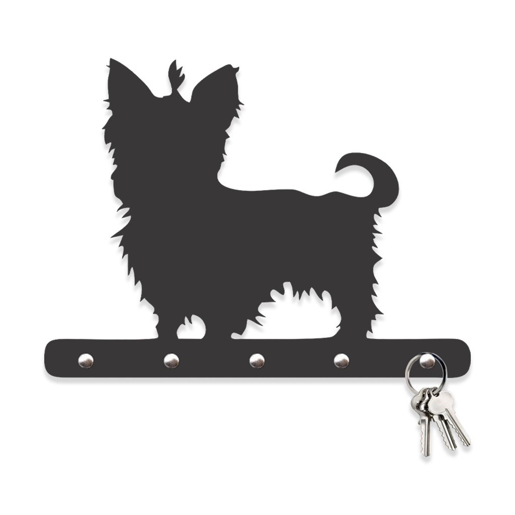 Porta Chaves Yorkshire em Mdf Vazado de 3mm Preto Fosco