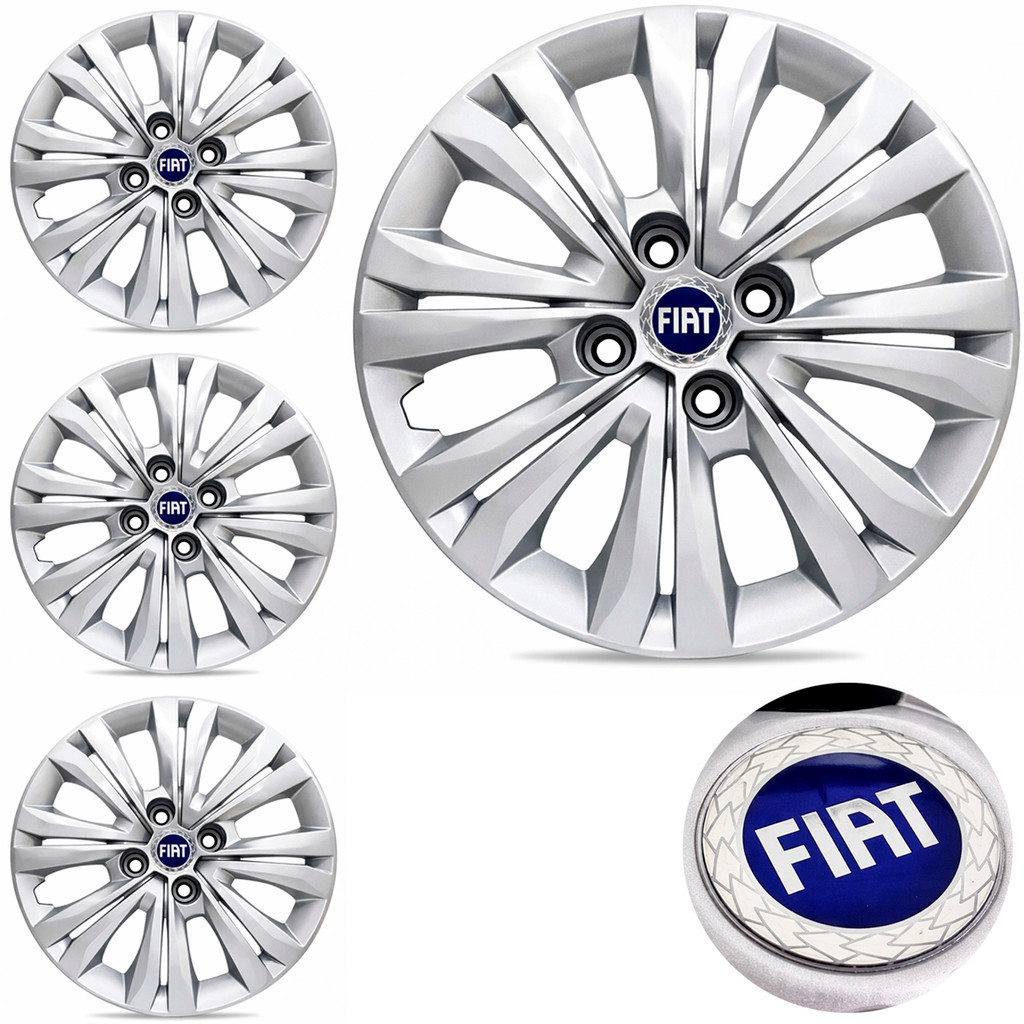 Jogo Calota Aro 14 Palio Uno Strada Fiorino C/ Emblema Resinado Azul em Oferta na Shopee