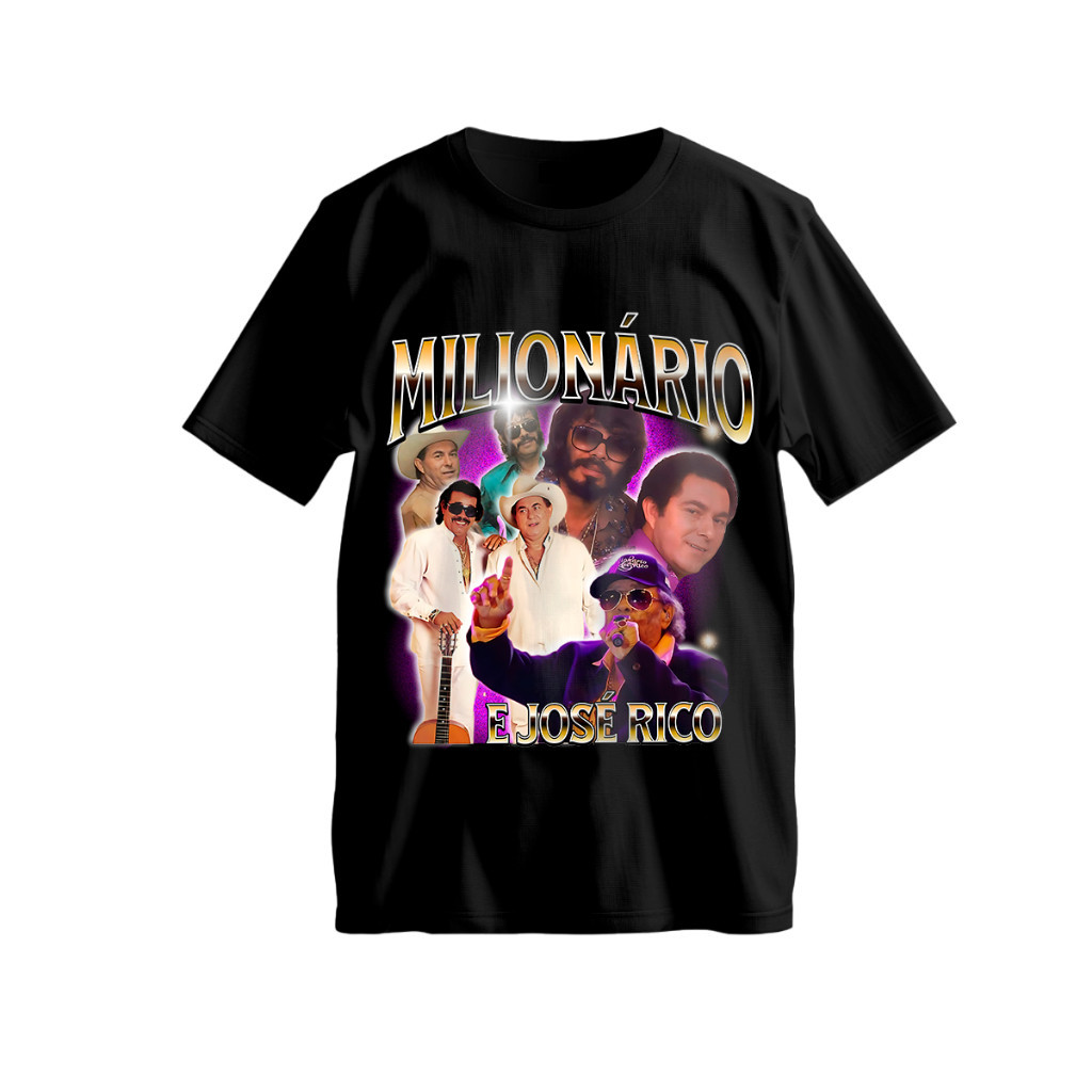 Camiseta Dupla Milionário E José Rico Longa Estrada Da Vida Sertanejo Modão Antigo Várias Cores Infinity