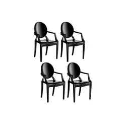 Cadeira Sala de Jantar Wind Plus UZ4003 PP Kit 4 Un Preto - Kappesberg