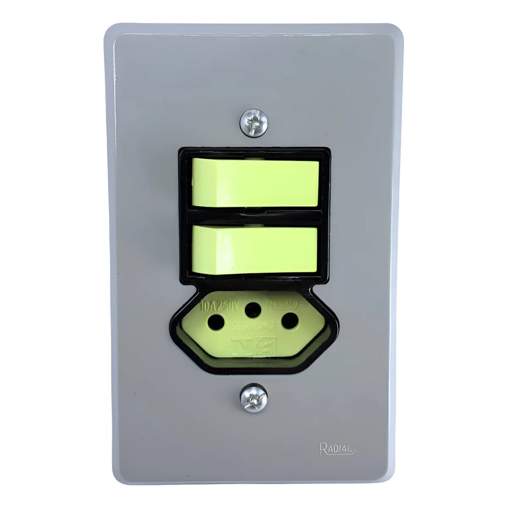 Conjunto 2 Interruptor Paralelo + Tomada 10A 1801.111 Radial