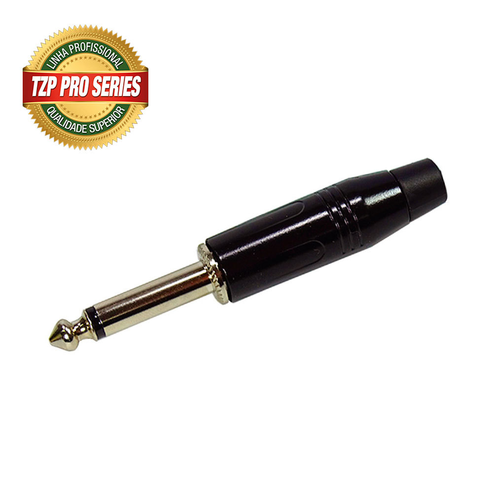 Plug P10 Mono Profissional Metal Fio 5mm Ponta Ouro C/20 Pçs Microfone Tozz