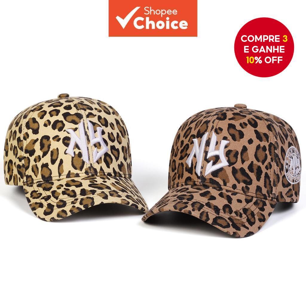 Boné De Beisebol Unissex Com Estampa De Leopardo Hip Hop Ajustável Para Viagens Ao Ar Livre em Oferta na Shopee