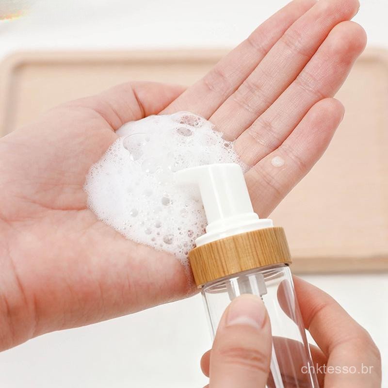[dddxcebua] Frasco De Bomba De Espuma De Bambu Para Viagem 150ml Limpador De Rosto Vazio Frascos Cosméticos Shampoo Sabã