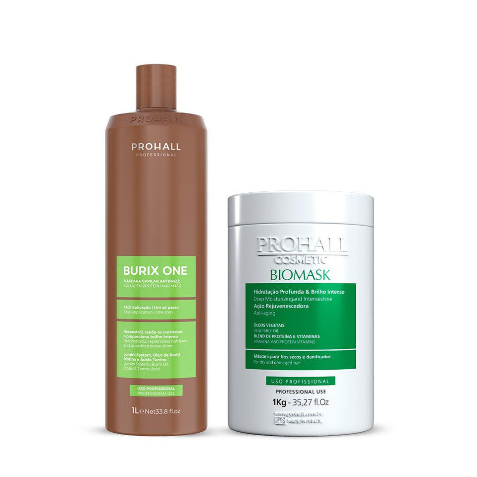 Kit Reestruturação Molecular Tanino Orgânica Burix One 1L + Máscara Ultra Hidratante Biomask 1kg em Oferta na Shopee