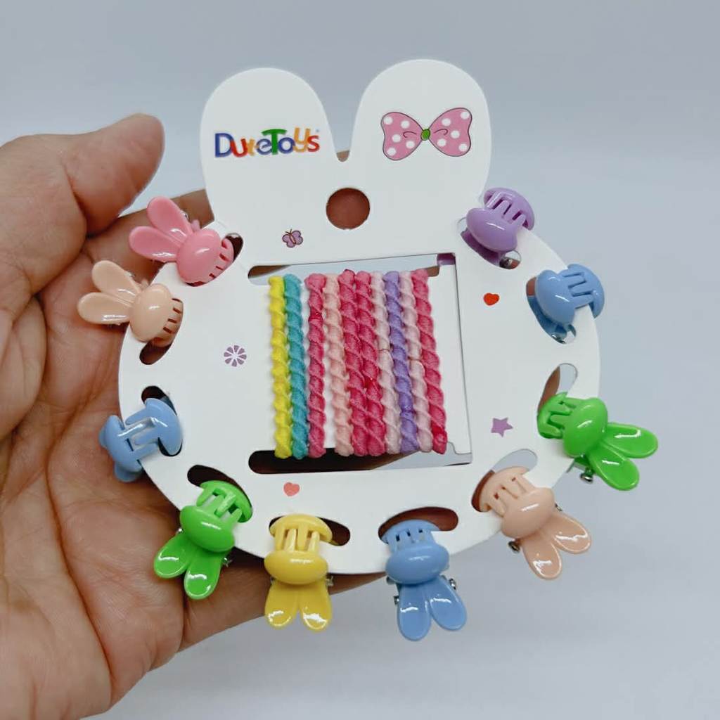 Cartela Mini Presilha de Cabelo Infantil – 10 Piranhas + 10 Mini Buchinhas Coloridas em Oferta na Shopee