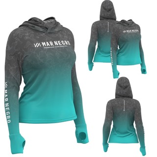 Camisa De Pesca Mar Negro Feminina Degradê Proteção Solar