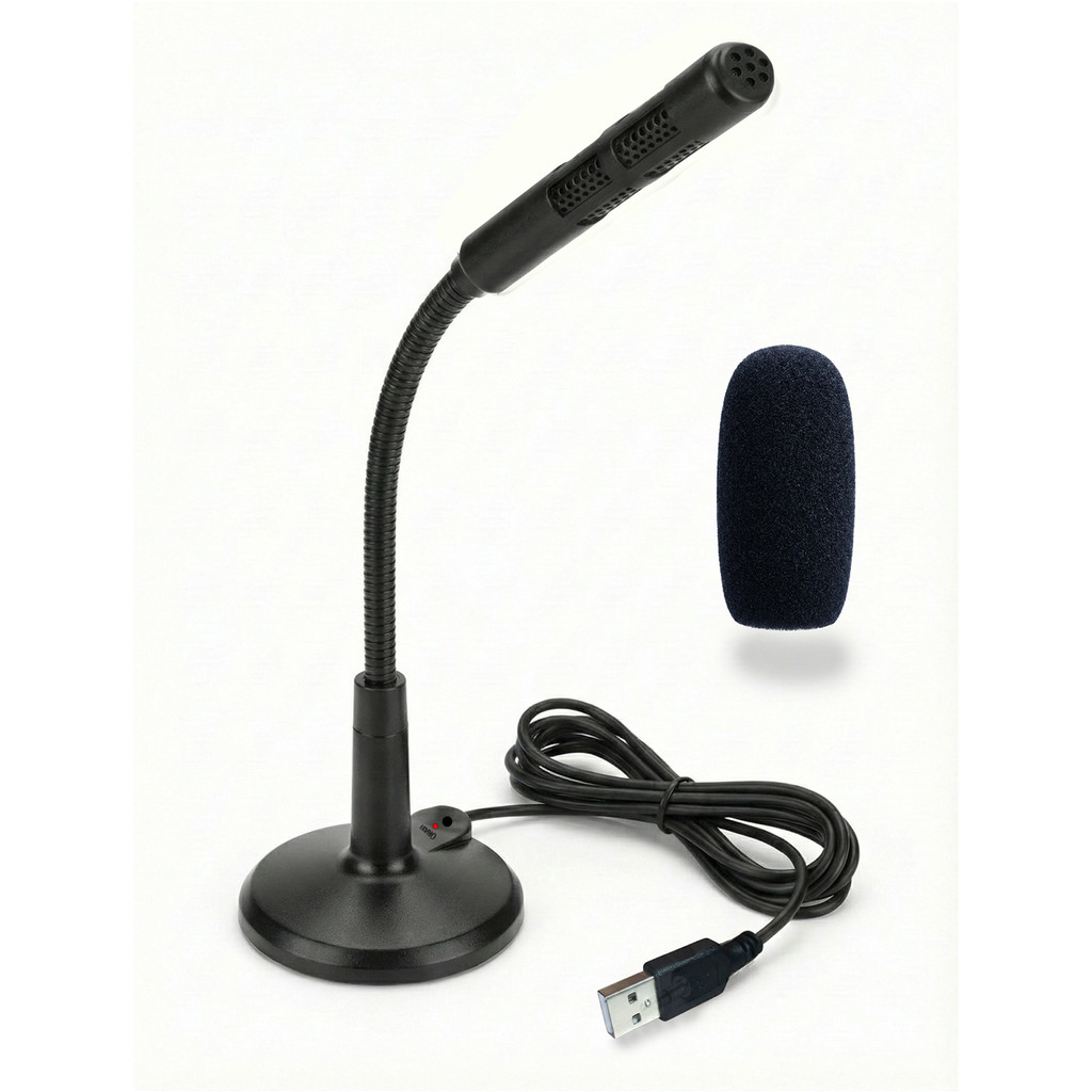Microfone De Mesa Home Office Áudio USB com Espuma HY-019