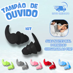 Protetor Auricular Tampão de Ouvido Silicone Antirruído Dormir Estudo Natação