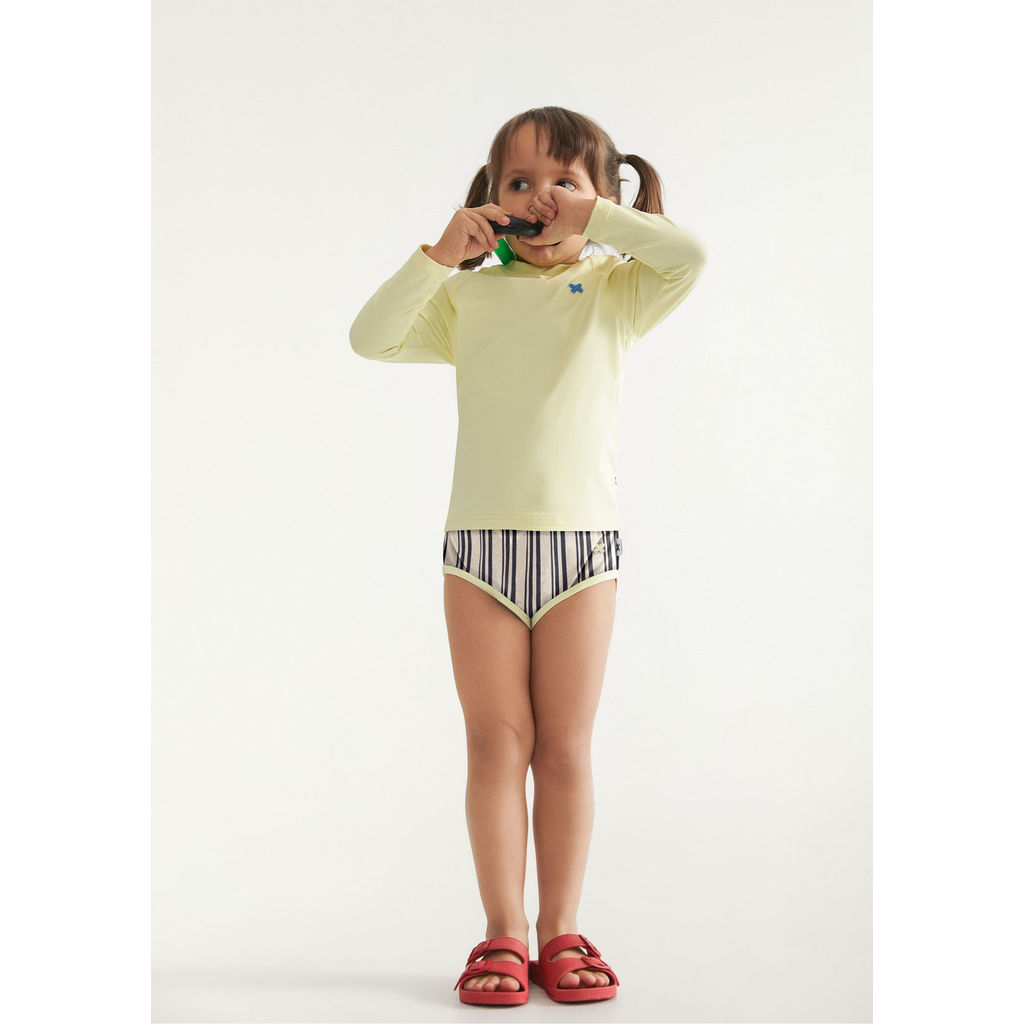 Conjunto Biquíni Infantil Listrado Proteção UV