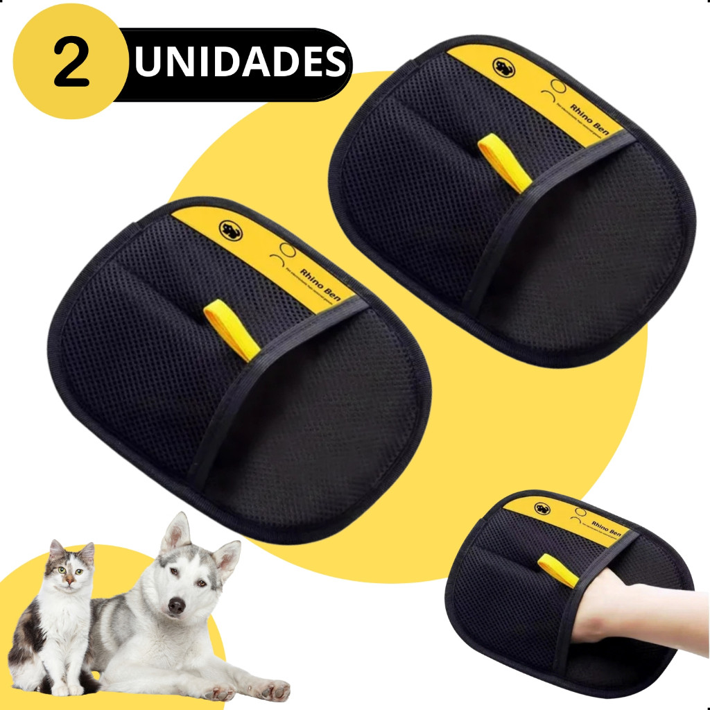 1 - 2 Luva Pet Removedora De Pelos Pet Gato Cachorro Limpa Sofá Cama Escova Mágica Conforto