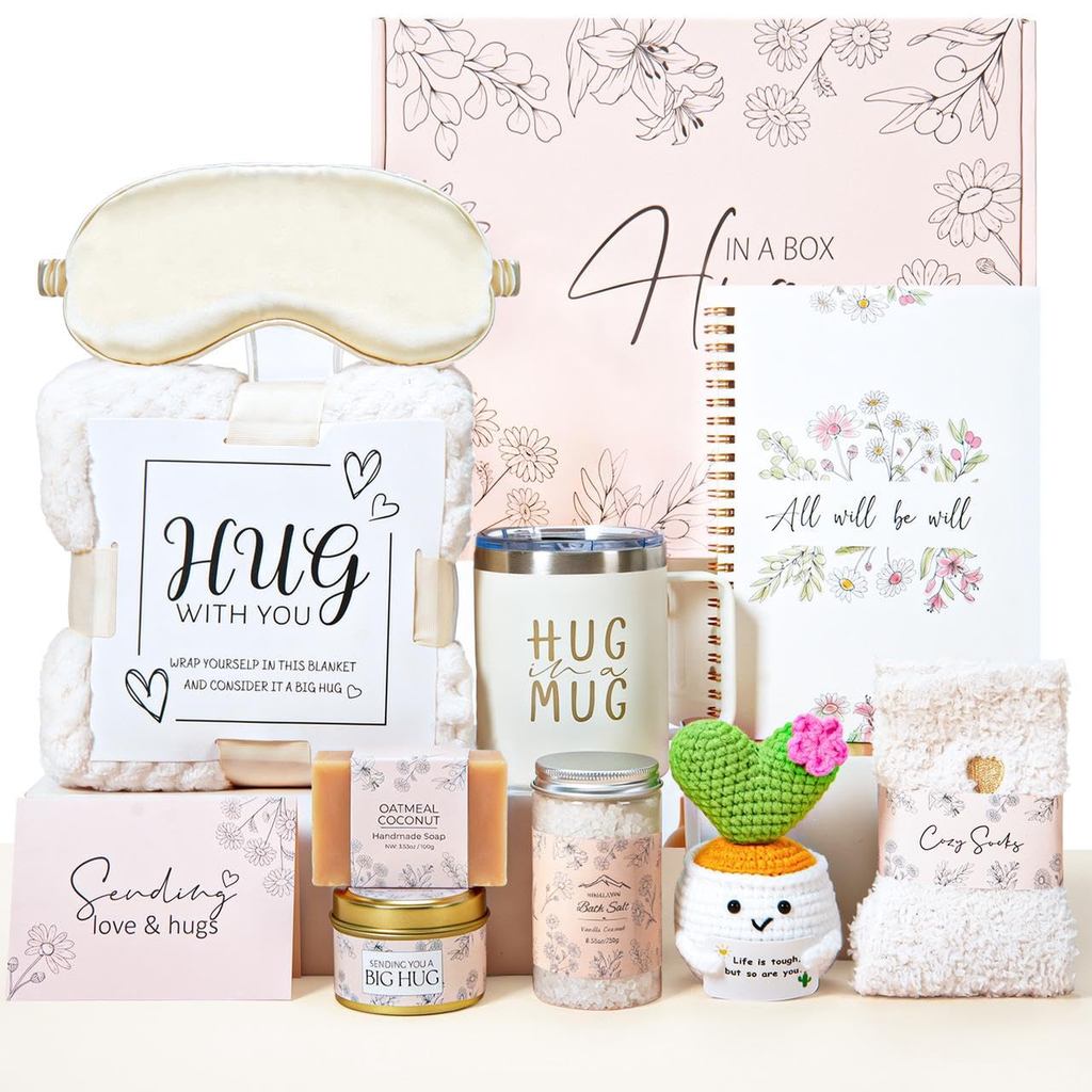 Presentes de Melhoras para Mulheres - Cesta de Presentes de Spa para Autocuidado, Pacote de Cuidados de Simpatia, Envian