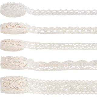 UNICRAFTALE 10m 5 Estilos Fita de Renda Vintage Fita de Renda Bege Fitas Decorativas de Algodão Rendas para Apliques Cos