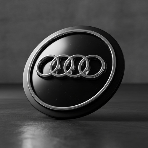 Calota Vaska Vk284 Miolo Roda Logo Audi Original Unid. Preto