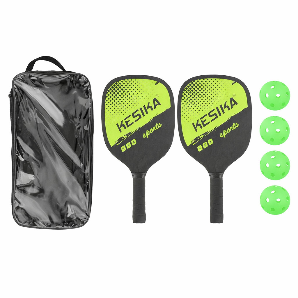 Jogo Raquete Pickleball  2 Raquete + 4 Bolas + Bolsa Completo