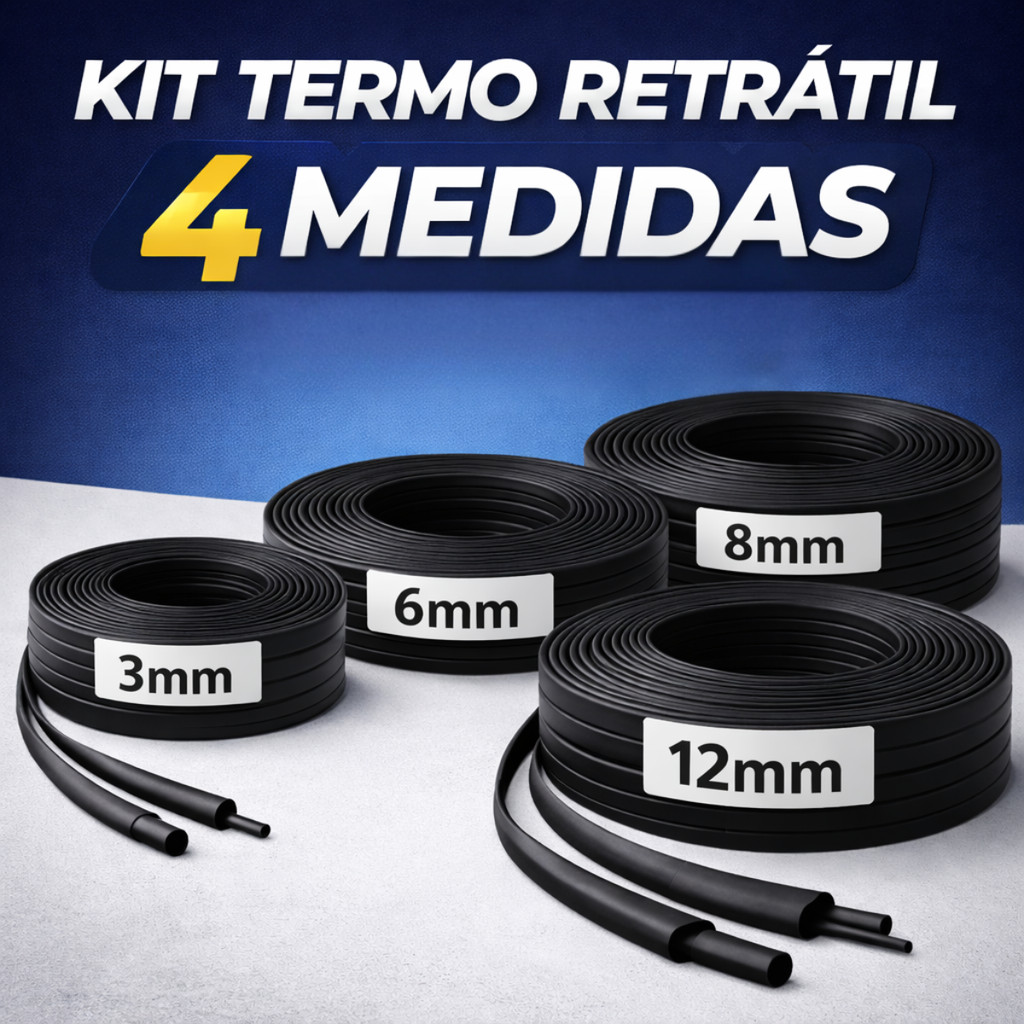 ESPAGUETE TUBO TERMORETRÁTIL 3MM 6MM 8MM 12MM - 20M 10M 5M em Oferta na Shopee