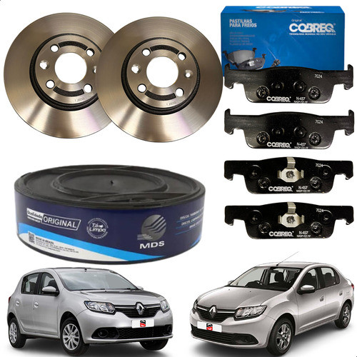 Kit Disco Pastilha Freio Dianteiro Logan 1.0 1.6 2014 A 2019
