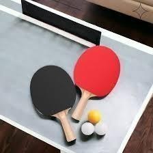 Kit Tenis Mesa Ping Pong 2 Raquetes Madeira Rede Suporte Bolinhas Jogo Treino Esporte Indoor