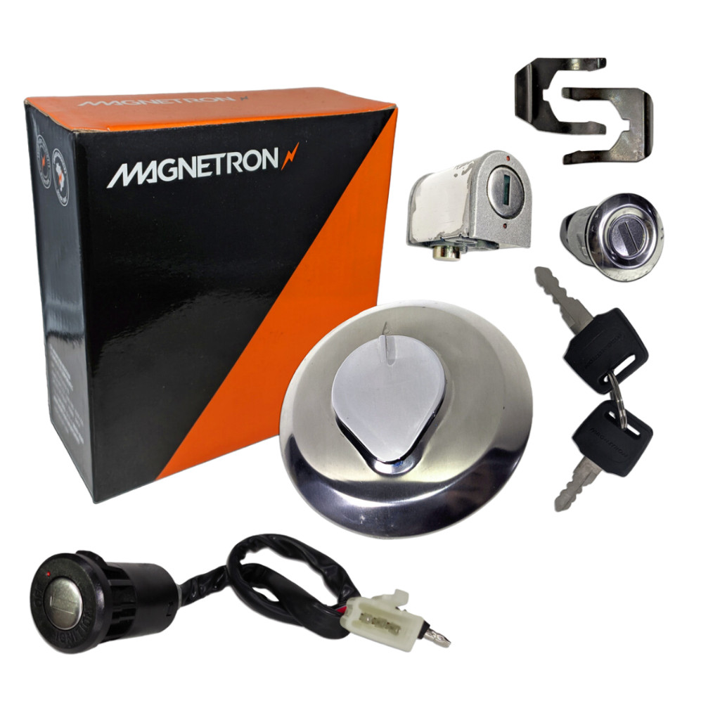 Kit 5 Peças Chave Ignição + Tampa Tanque Titan 125 2000 a 2001 Magnetron