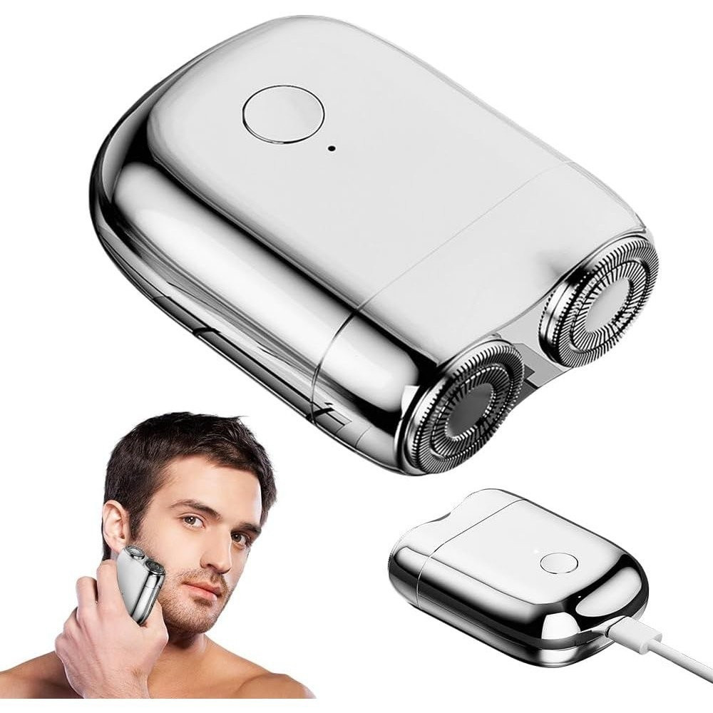 Mini Barbeador Elétrico para Homens, Novo Barbeador Elétrico 2025 para Homens, Barbeador de Cabeça Dupla, Máquina de Bar