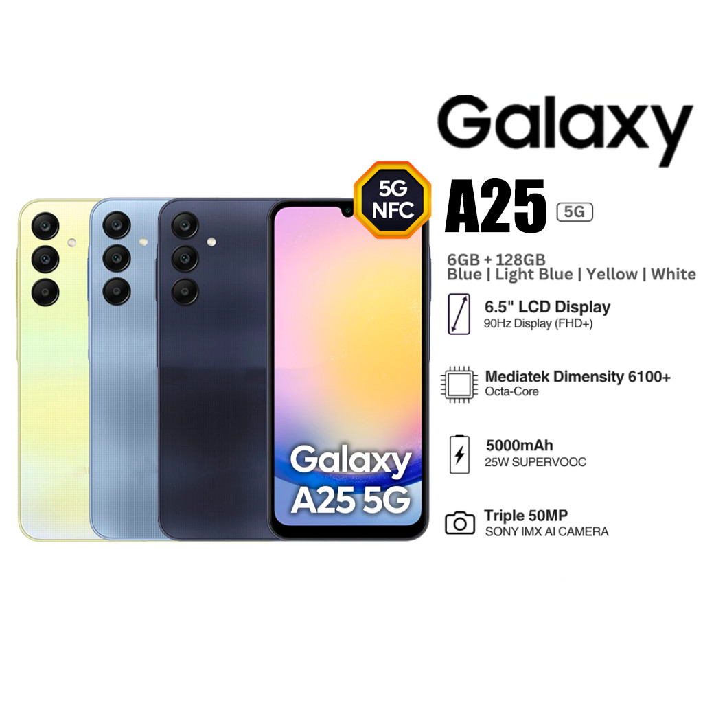 Novo Galaxy A25 5G (8 Gb + 256 | Tela De 6.5 " 90 Hz Chip Duplo 50MP Selfie 13MP 5000mAh em Oferta na Shopee