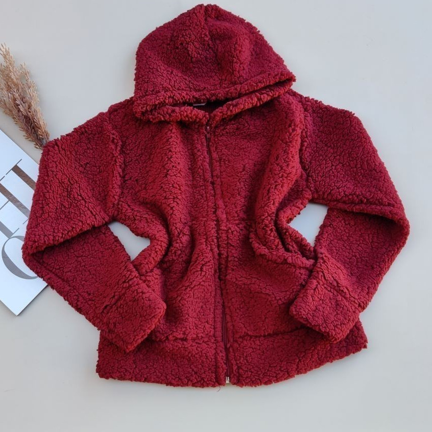 Jaqueta de Frio Infantil Inverno para Menina casaco Teddy com Touca Capuz Jaqueta Tendência