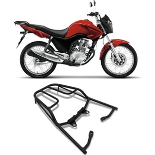 Bagageiro churrasqueira cg titan fan 125 150 160 2000 a 2008 2009 2013 2014 2020 prateado ou preto maciço sansâo em Oferta na Shopee