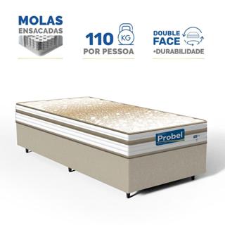 Cama Box com Colchão de Molas Ensacadas Double Face Pillow Euro Alfa Probel Solteiro 88cm em Oferta na Shopee