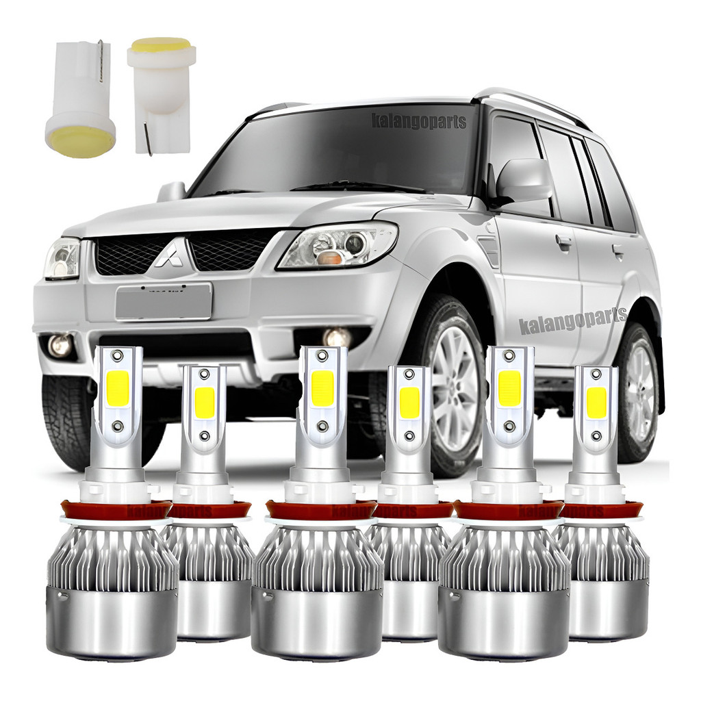 Kit Super Led Pajero Tr4 Farol Alto Baixo Milha + Brinde