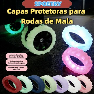 Kit 8 Capas de Silicone para Rodas de Mala  Efeito Glow Redução de Ruído e Proteção Durável em Oferta na Shopee