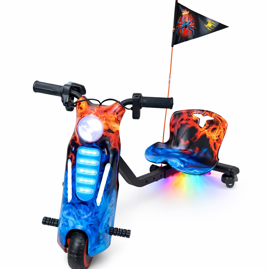 Triciclo Patinete Elétrico Drift 6,5 Polegadas 25km/h Bluetooth Led Bateria Recarregável