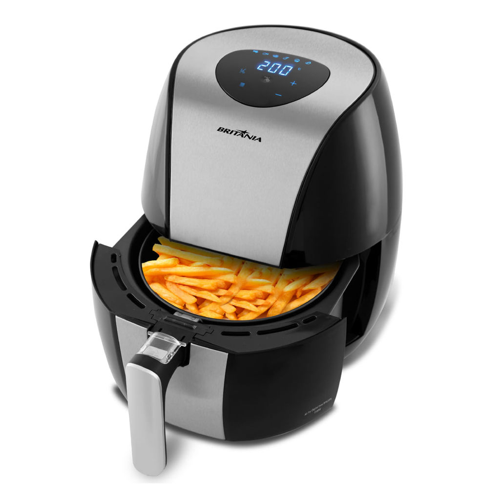 Air Fryer Britânia 4,1L Digital Inox 1500W BFR20PI em Oferta na Shopee