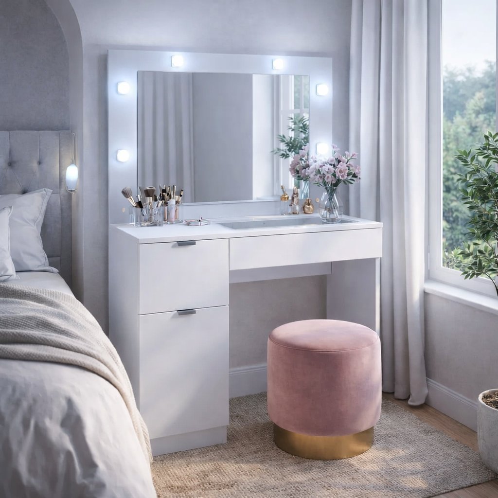 Penteadeira com Organizador 1 Porta 2 Gavetas Bahia em Oferta na Shopee