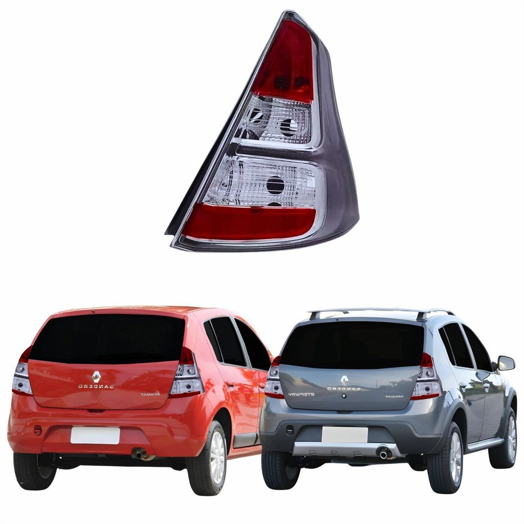 Lanterna tras Renault Sandero Stepway 2012 2013 2014 Borda Cinza LD Passageiro