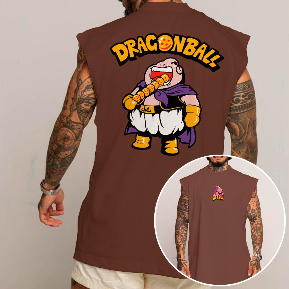 Camiseta Regata Oversized Longa Majin Buu Esferas Do Dragão