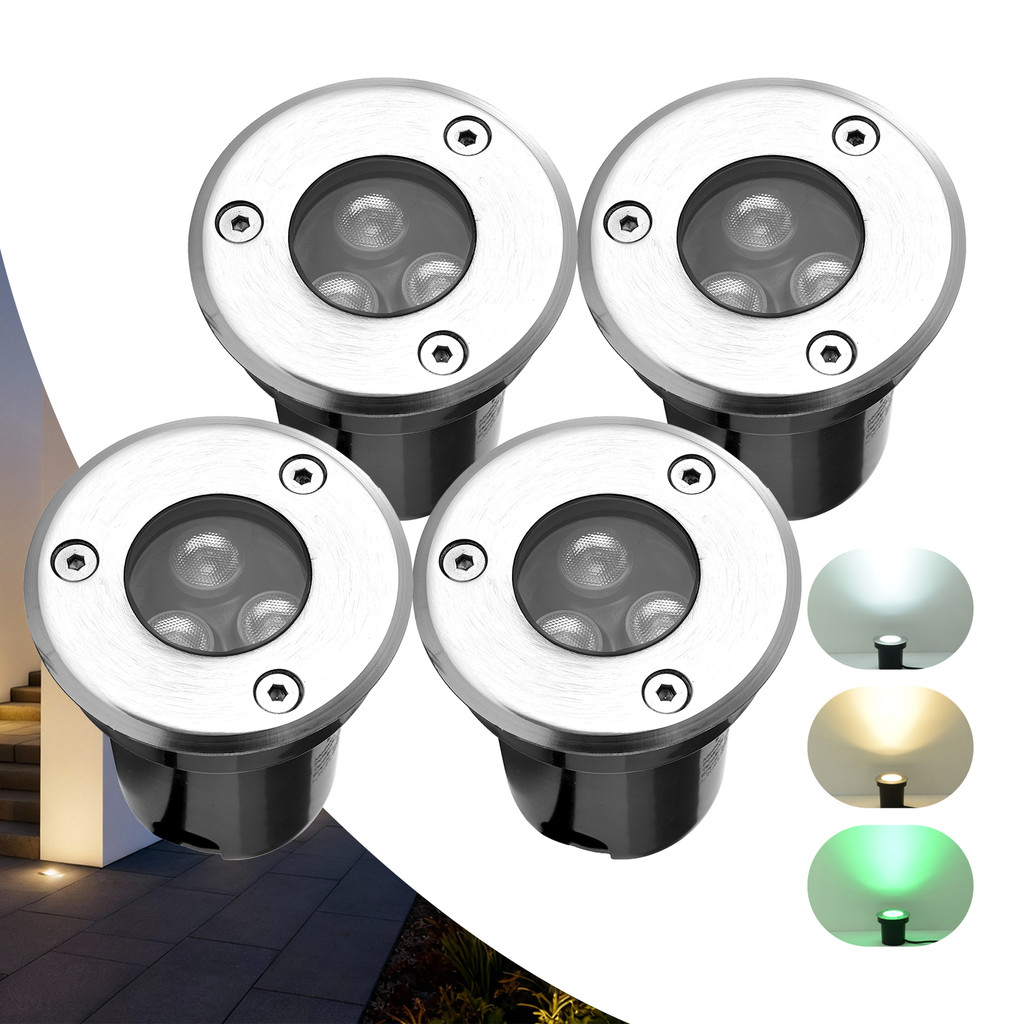 Kit 4 a 16 Balizador Spot Led 3W Embutir Chao Piso Jardim Prova Dagua Cúpula Cinza Estrutura 3cores em Oferta na Shopee