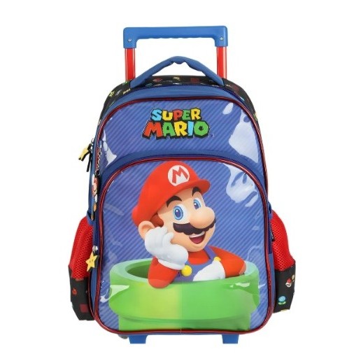MOCHILA ESCOLAR DE RODA  SUPER MARIO LUXCEL GEOMETRICA em Oferta na Shopee