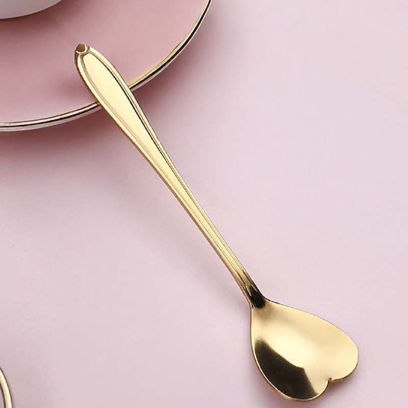 Colher Coração para Cozinha Mesa Posta Douradas Café Sobremesa Chá em Oferta na Shopee