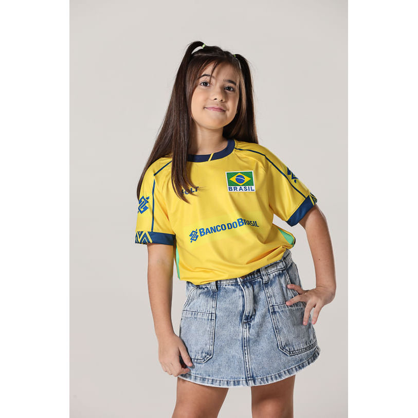 Camisa Jogo 1 Vôlei Brasil Oficial Infanto Juvenil Volt em Oferta na Shopee