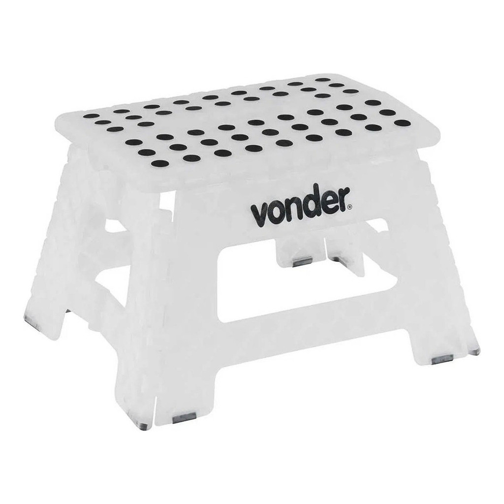 Banqueta Plástica Multiuso dobrável 22cm capacidade 150kg Vonder Branco em Oferta na Shopee