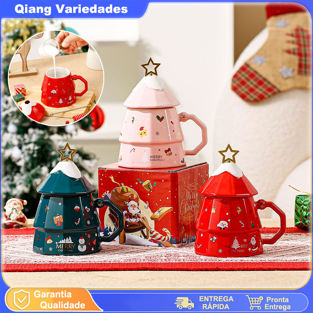 Xícara De Cerâmica Árvore De Natal Decorativa Festiva