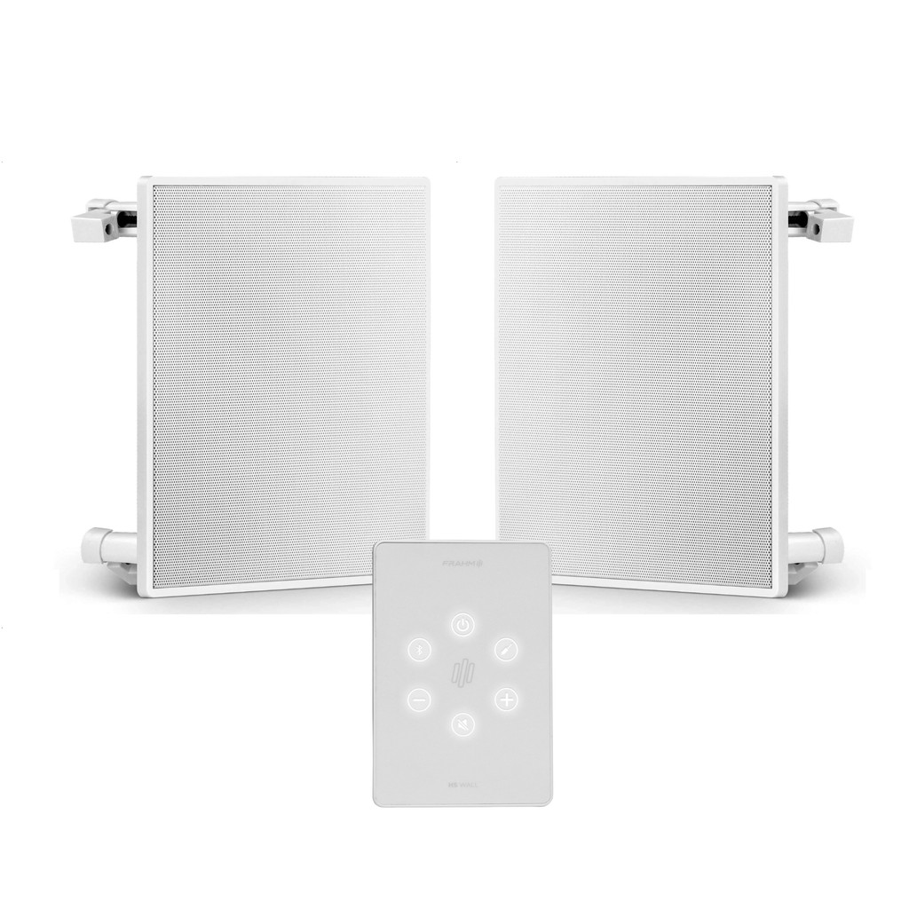 Kit Som Ambiente para Sala até 50m² Amplificador de Parede HS Wall + 2 Caixas de Som de Embutir 40W