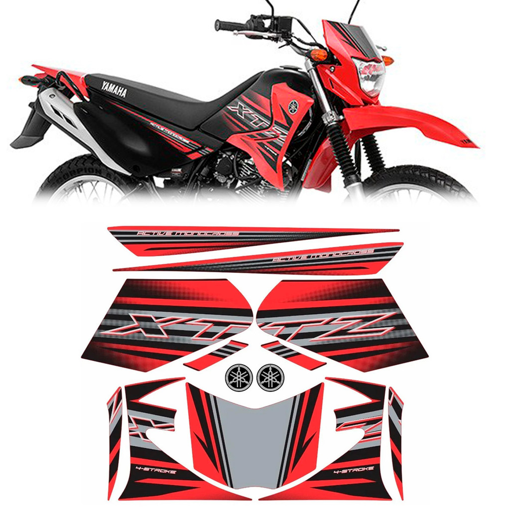 Kit Adesivos Xtz 125e 2014 Vermelha Kit Completo