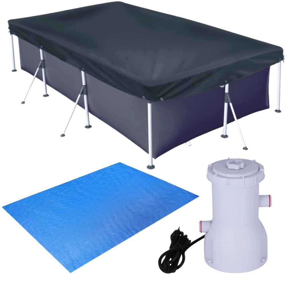 Capa de Proteção + Forro para Piso para Piscina 3700 Lts + Filtro de Limpeza 110v 2200l/H