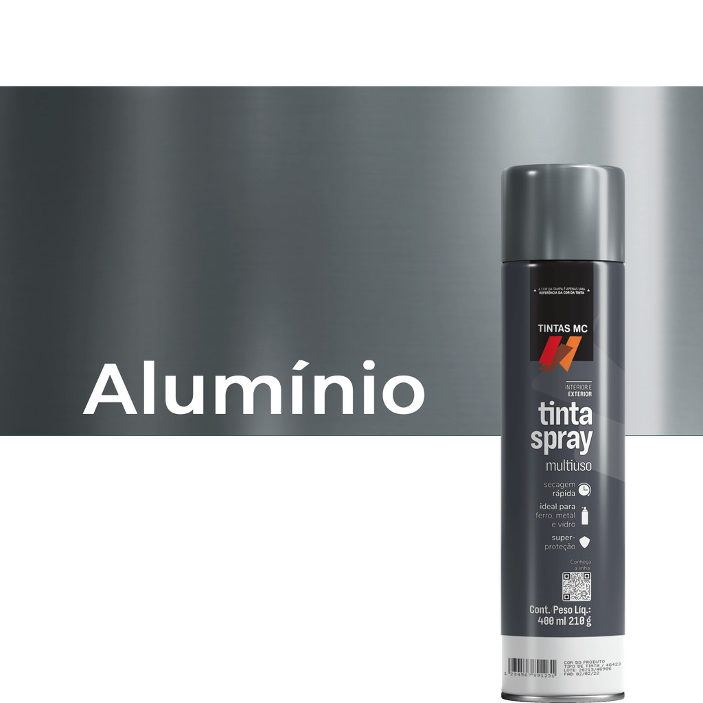 Spray Aluminio 400Ml Metalizado Tintas MC