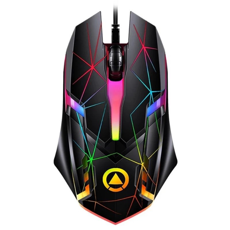 Mouse Laser Gamer Leds ergonômico usb 3 teclas, para Pc, laptop, com luz noturna com leds glow effect Colorido Lindo.