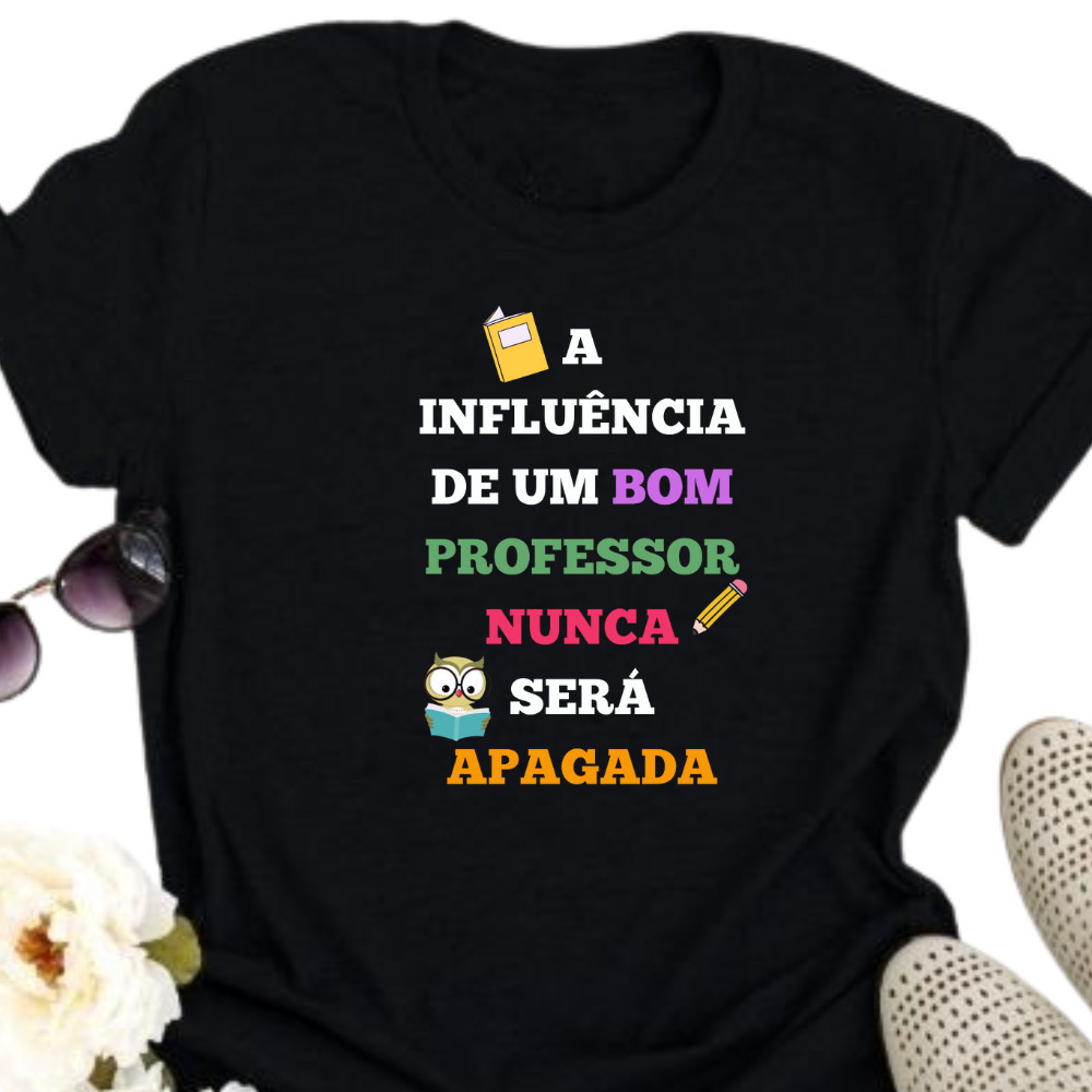 Camiseta T-shirt Premium Camisa T-shirt 30.1 Camiseta Blusa Feminina Estampada Profissão Professora Educação Pedagogia F