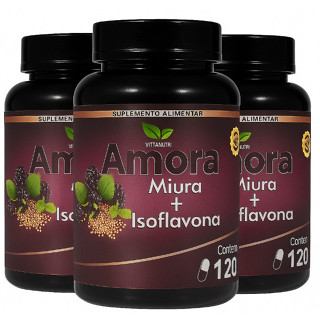 VittaNutri | kit 3 amora miura + isoflavon 100% natural 360 capsulas de 500 mg. em Oferta na Shopee