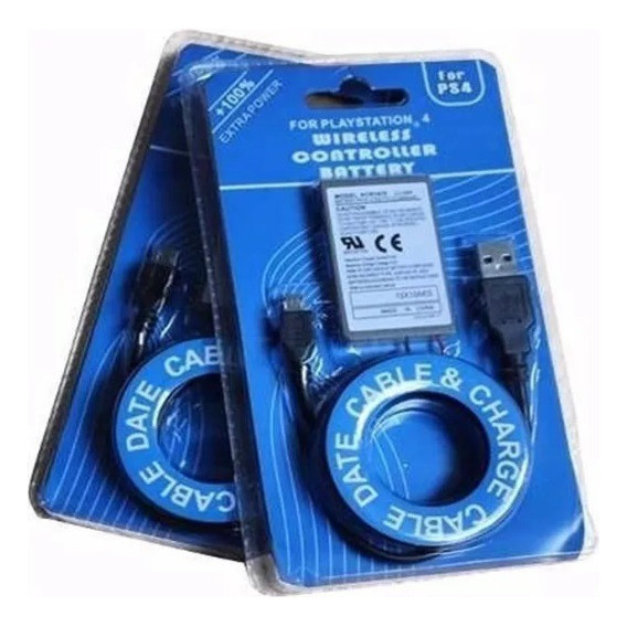 Kit 2 Bat. 2000mah + Cabo Usb Para Controle Ps4 4,5MM