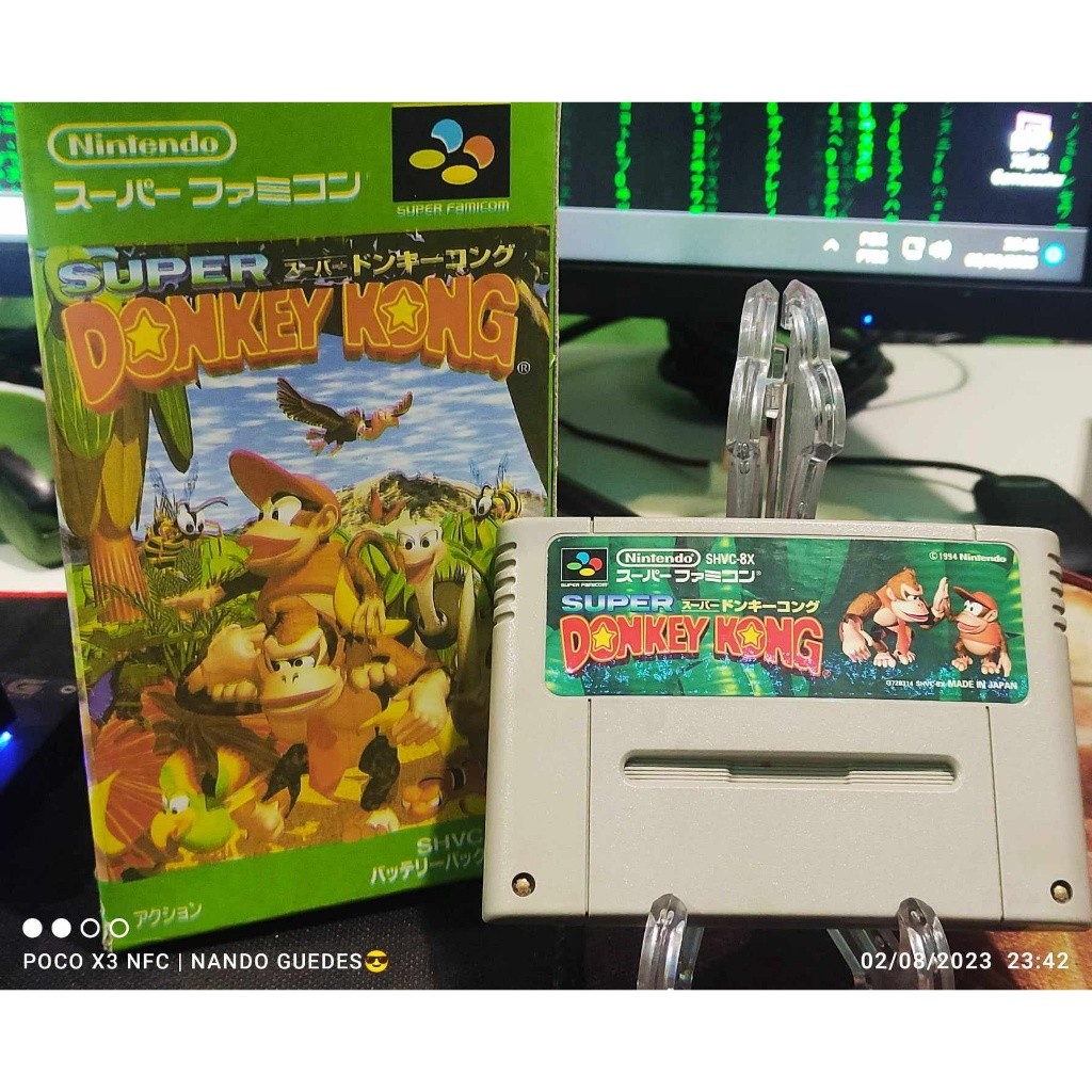 Jogo Donkey Kong Country Original jpn Funcionando 100% e Salvando Cartucho Fita Snes Super Nintendo